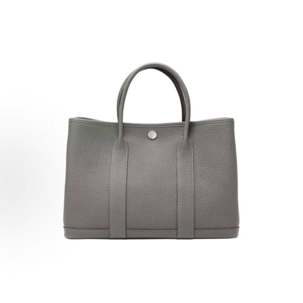 HERMES Garden Party 30 Silver clasp Handbag 30 Women\'s Edition 0L Grismeyer Cumulonimbus Cloud Grey